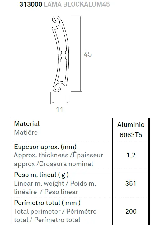 Ficha Técnica Persiana Autoblocante Alta Seguridad