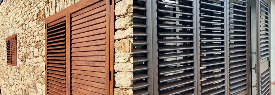 Mallorquines alumini color fusta Finestres Girona