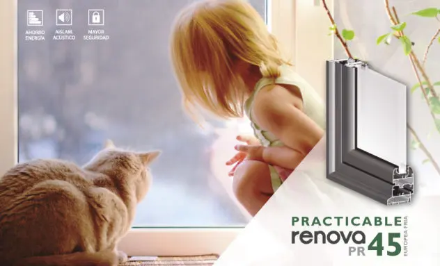 Ventana aluminio practicable Renova PR45 Europea Fría