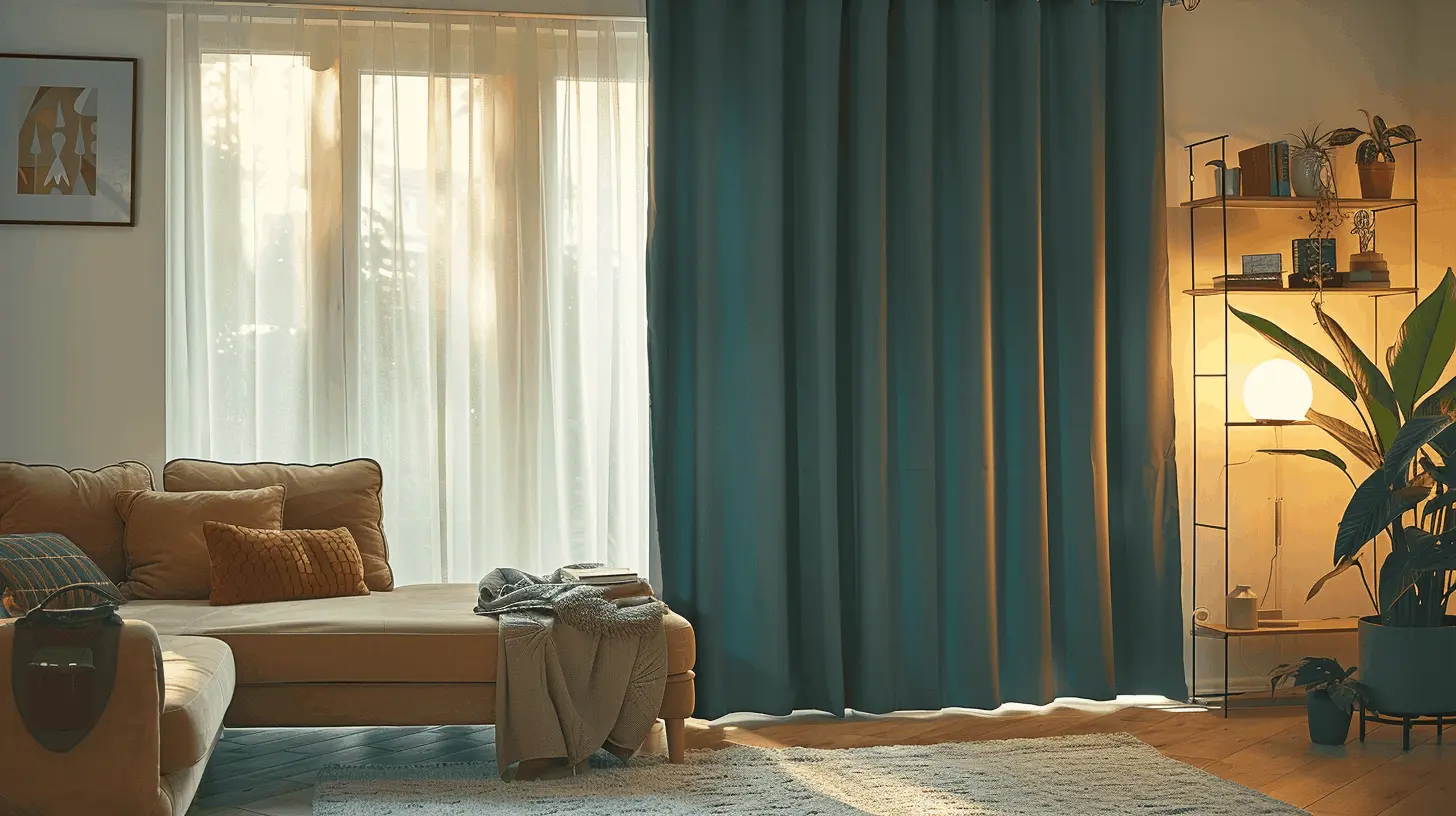 Habitación Moderna con Cortinas térmicas gruesas