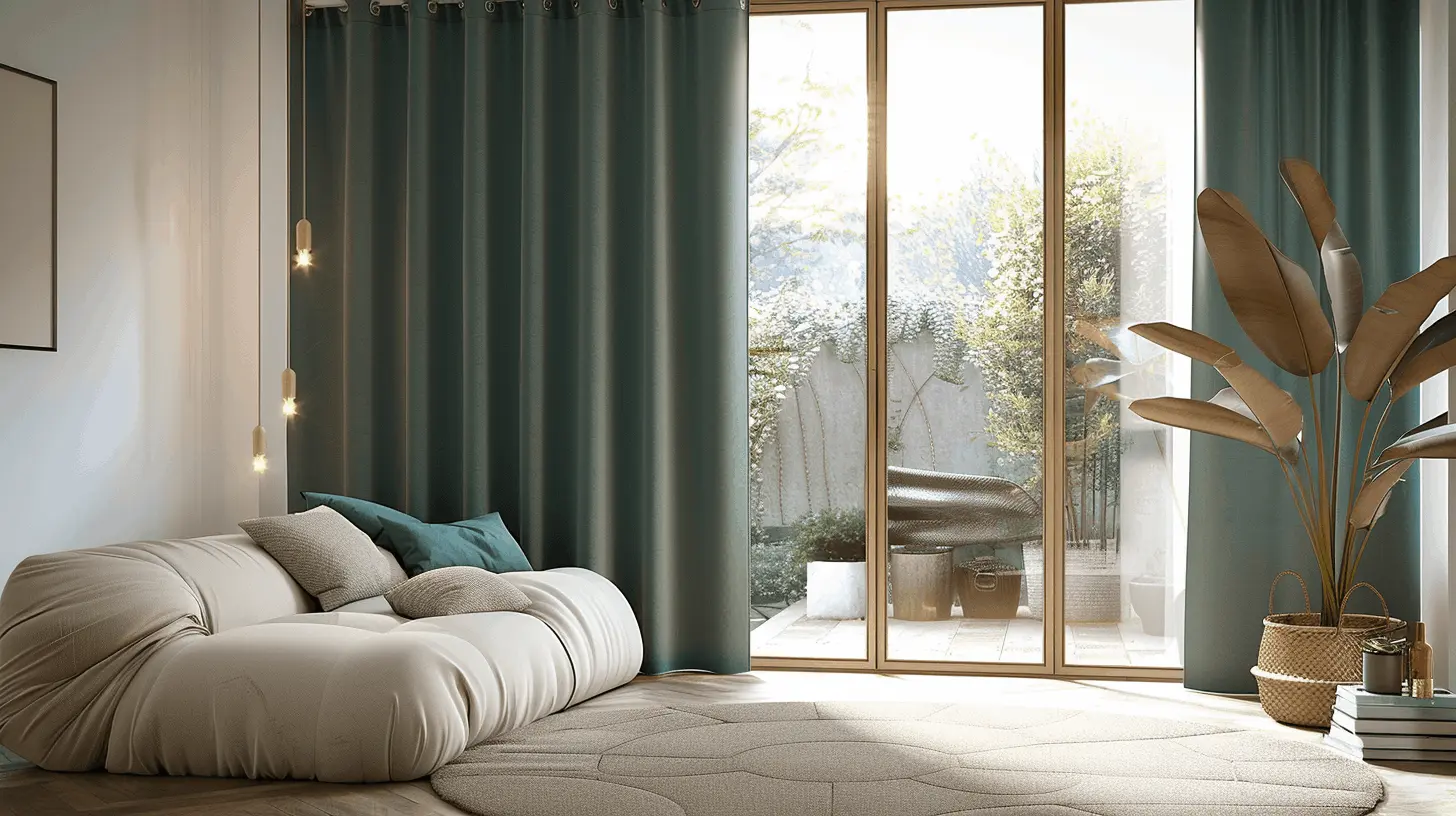 Habitación Moderna con Cortinas térmicas gruesas