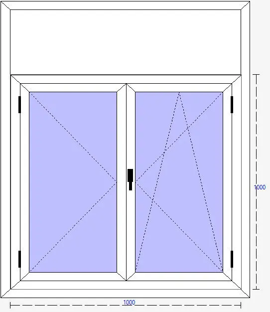 ventanas 2 hojas oscilo batiente 1000 x 1000 con persiana