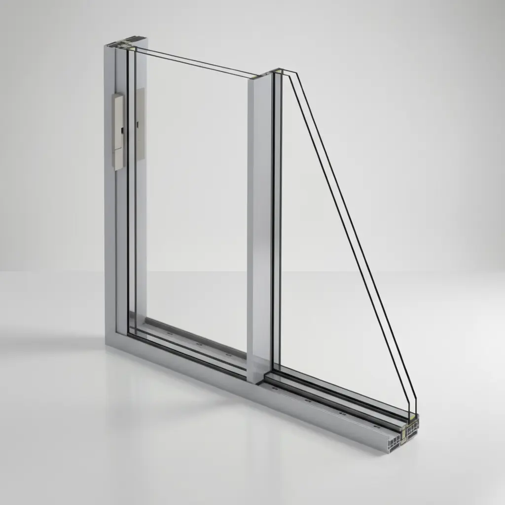 Detalle constructivo del sistema corredera minimalista AV