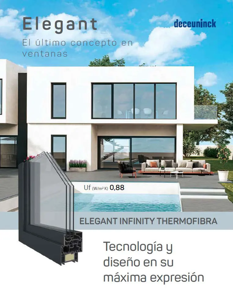 Elegant Infinity ThermoFibra - El último concepto en ventanas Deceuninck con tecnología y diseño Uf 0,88