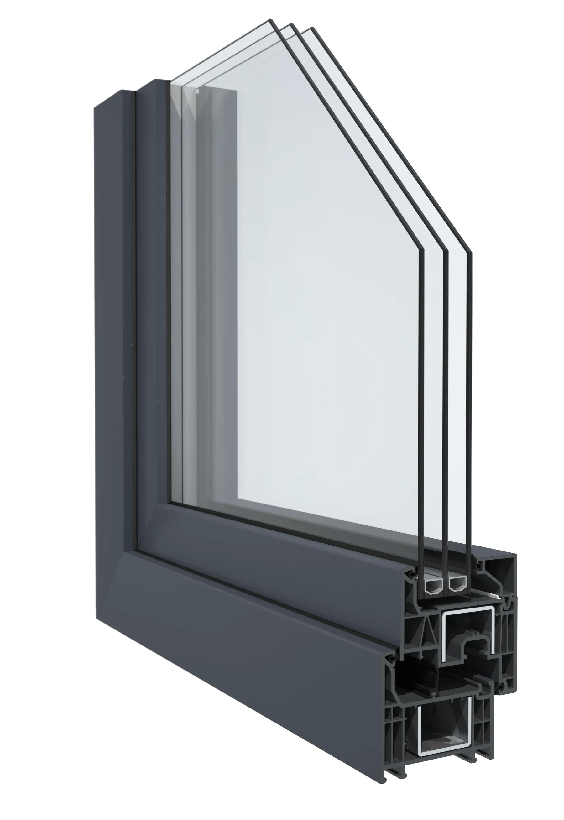 Ventana PVC Elegant Infinity - Vista frontal con diseño moderno y elegante