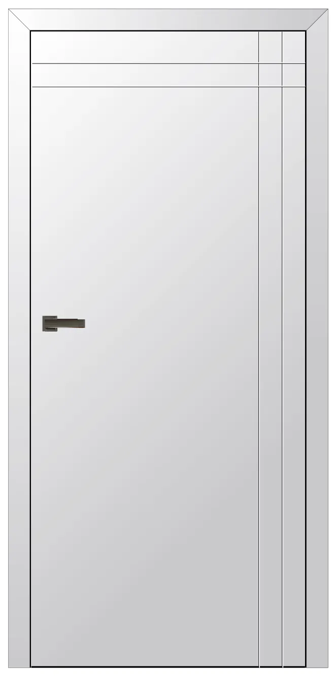 Porta d'entrada REFINE personalitzada en blanc amb marc de línies minimalista