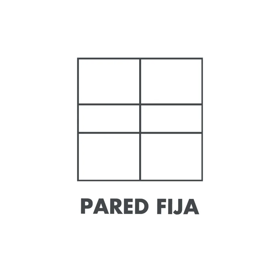 Diagrama del format de paret fixa de vidre del sistema IDAdoor