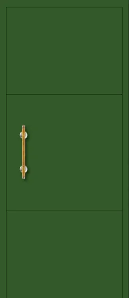 Panel de puerta de aluminio Aiguafreda: ciego, con dos ranuras horizontales. Limpio y sencillo.
