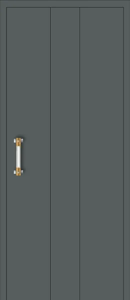 Panel de puerta de aluminio Canyelles: dos ranuras verticales y el resto liso.