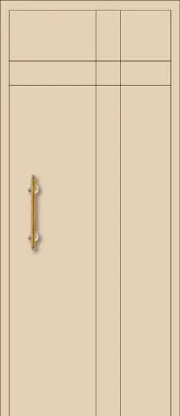 Panel de puerta de aluminio Llafranc: cuadrícula de ranuras: dos verticales y dos horizontales en la parte de arriba.