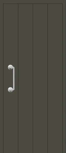 Panel de puerta de aluminio Montgó: tres ranuras verticales que dividen la puerta en cuatro franjas.