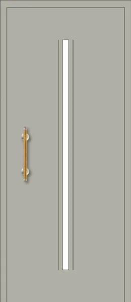Panel de puerta de aluminio Rovellada: una línea de vidrio muy fina que recorre la puerta de arriba abajo.