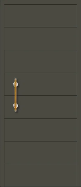 Panel de puerta de aluminio Treumal: ranuras horizontales de arriba abajo, como una puerta de lamas.
