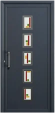 Panel puerta PVC AVANT Columbia - vidrio lateral con franjas