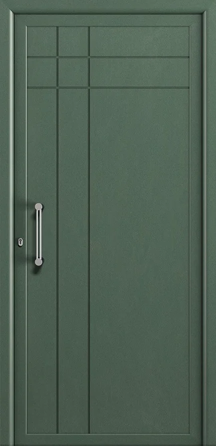 Puerta PVC LIDO 04 en verde oscuro - puerta de entrada con carácter
