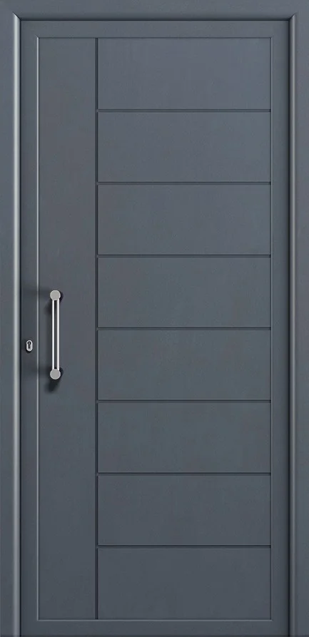 Puerta PVC LIDO 05 en antracita - puerta de entrada contemporánea