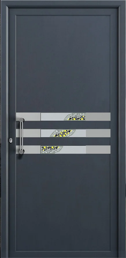 Puerta PVC AVANT Adra en color antracita - puerta de entrada moderna