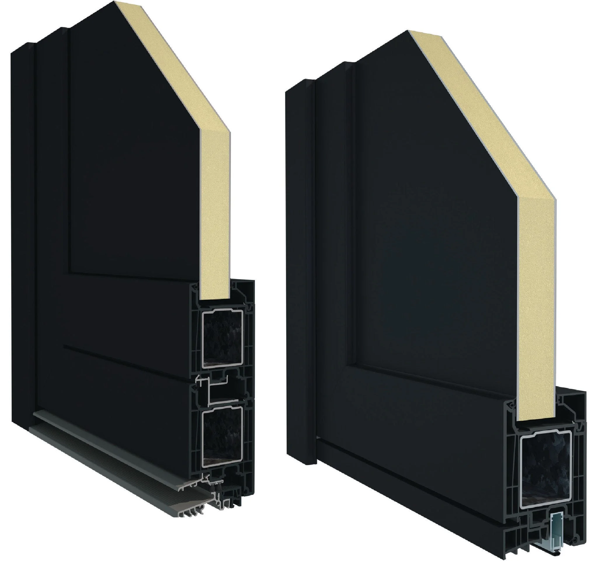 Puerta de entrada PVC Elegant Infinity con marco de 76 mm y hoja de 80 mm