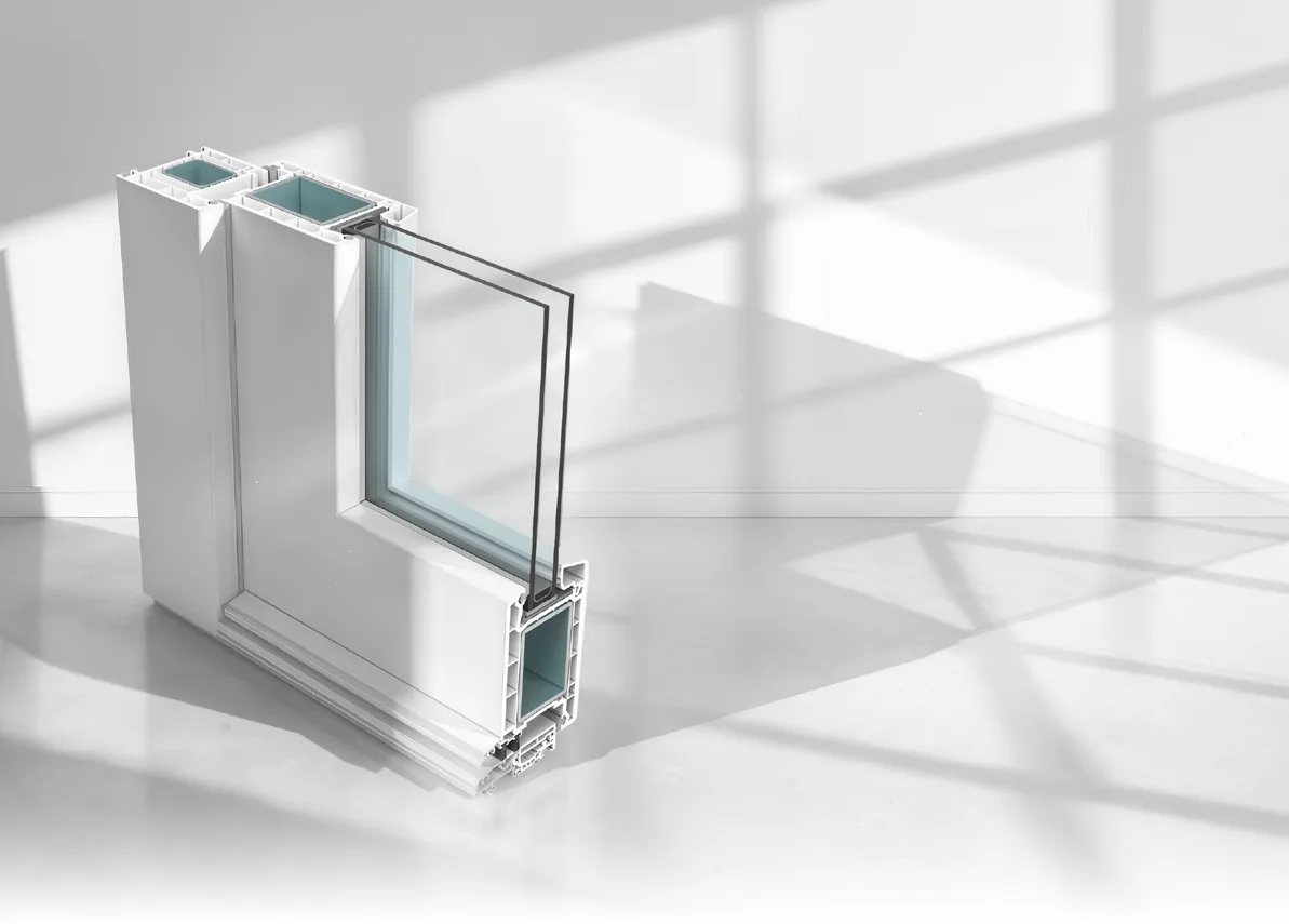 Puerta de PVC de 70 mm y 5 cámaras, sistema residencial de nivel europeo