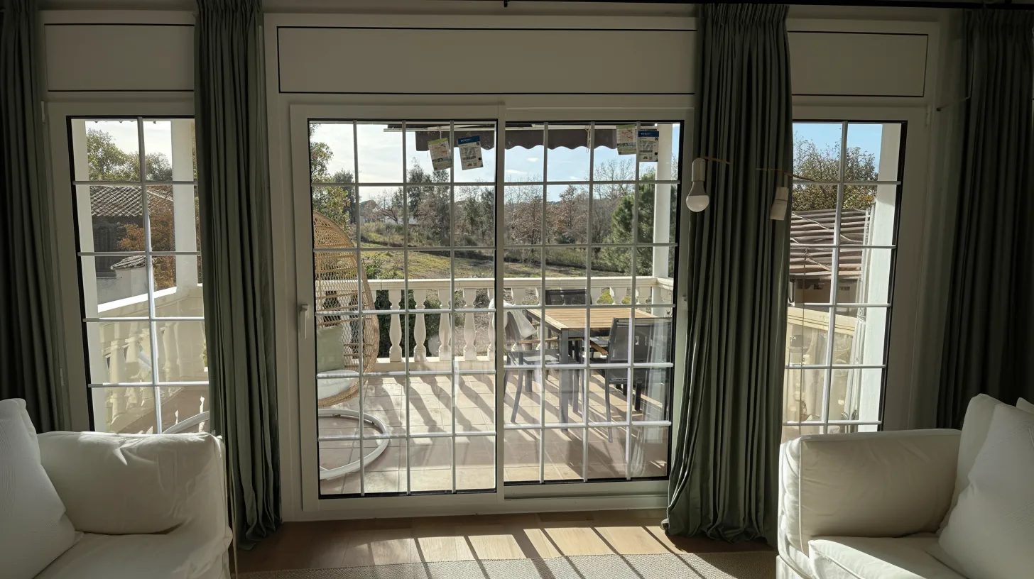 Ventanas y balconeras de PVC blanco con persiana en Vilobí d'Onyar (3)